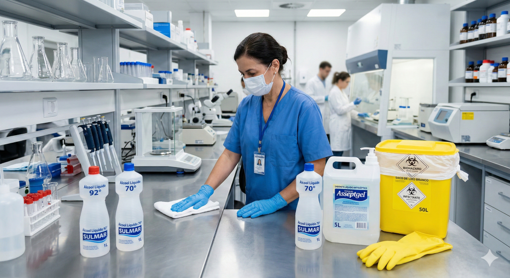 Laboratórios de análises clínicas, pesquisa e controle de qualidade exigem produtos adequados a ambientes controlados e compatíveis com as normas de biossegurança